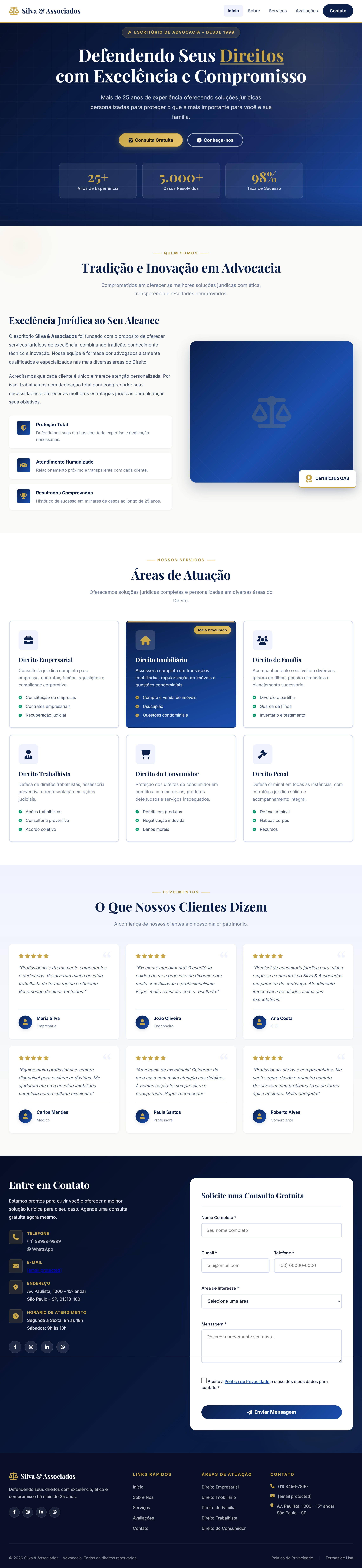 Site de advocacia digital — landing page para escritório de direito digital